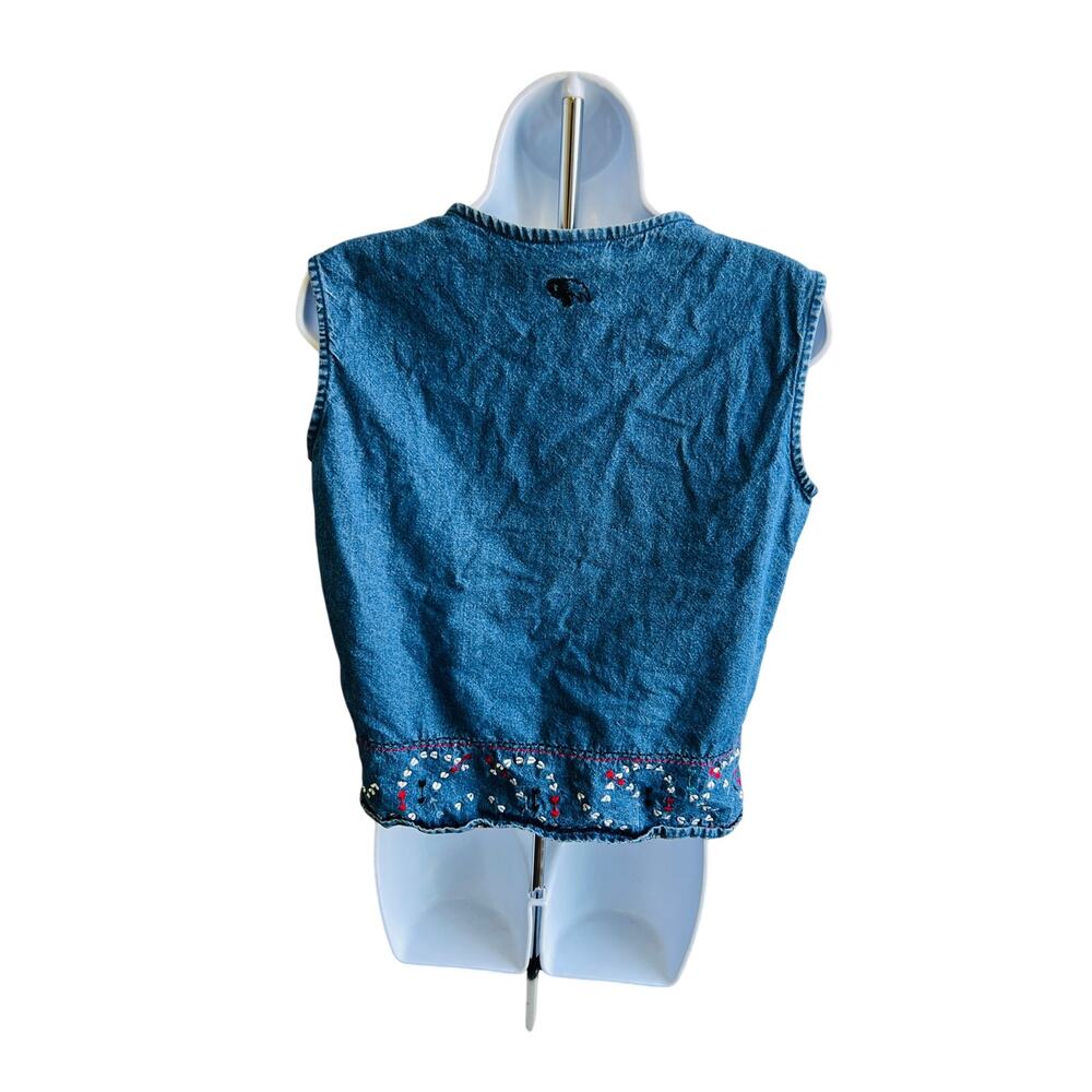 Vintage Embroidered Denim Vest Don't Mess With Texas Western Y2K - Picture 3 of 5